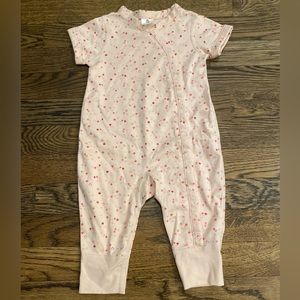 Hanna Andersson Pink Layette Romper w/ Mushrooms Sz 3-6mo